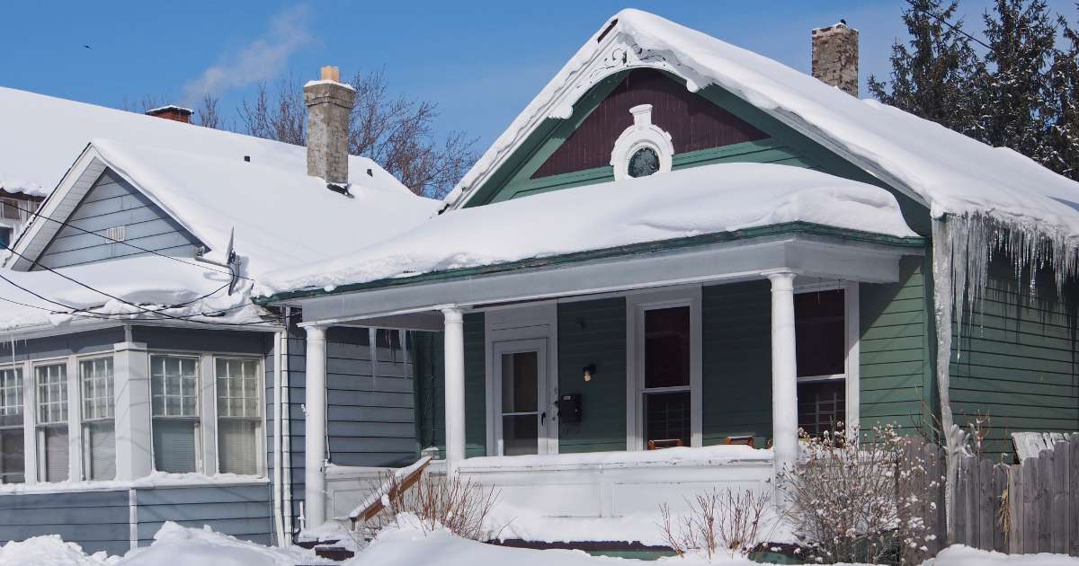 house covered in snow